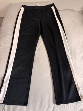 H&M Black Track Pants with White Side Stripes